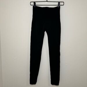 Spanx Leggings Women's LG Black Ribbed Stretch Casual Everyday